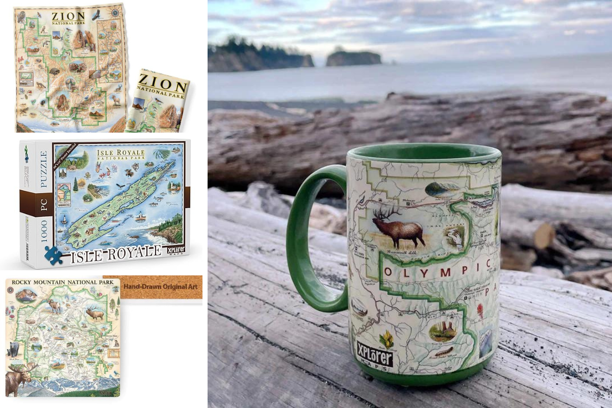 collage of National Parks Collection products from Xplorer Maps