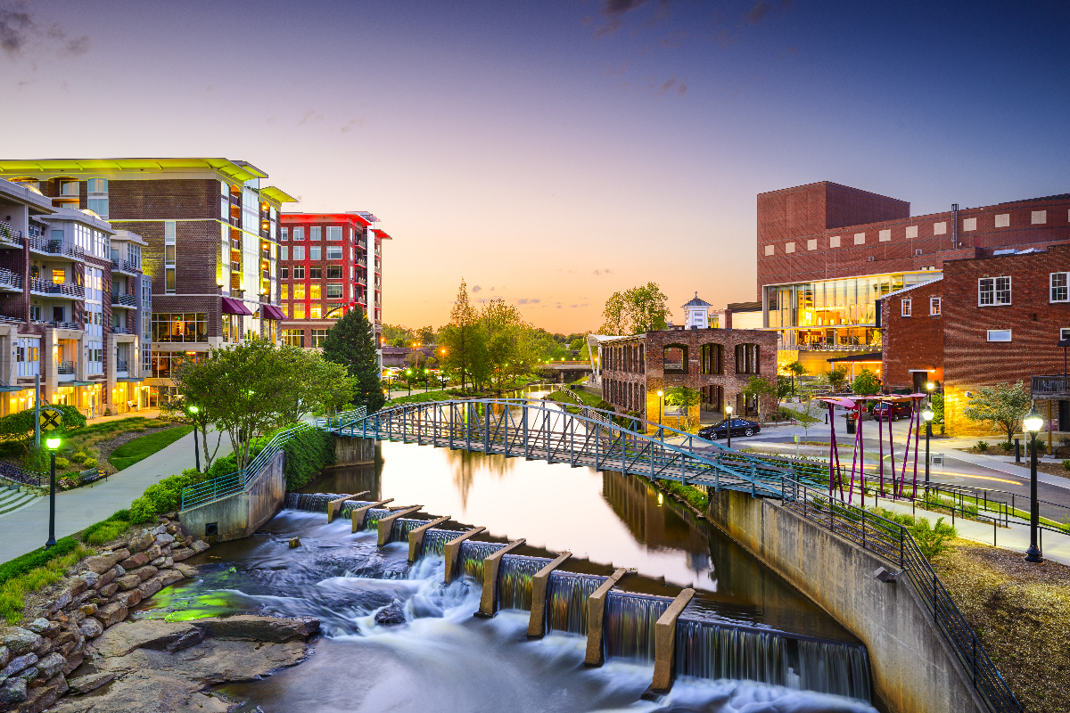 Greenville, South Carolina town cityscape