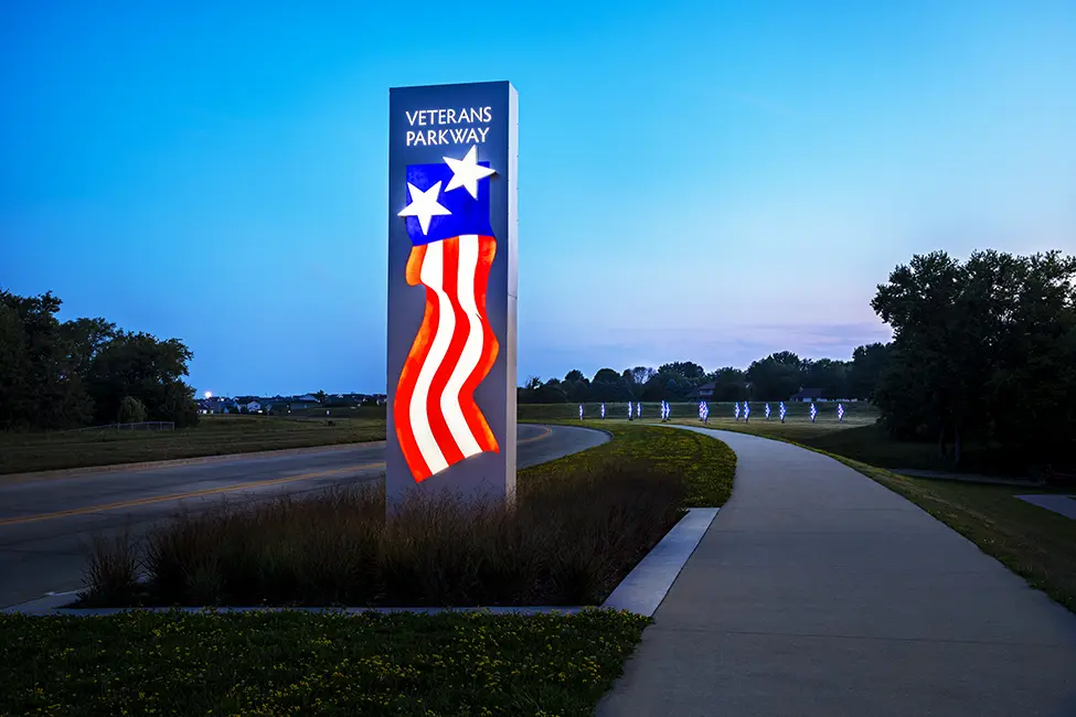 Folded Flags-Iowa